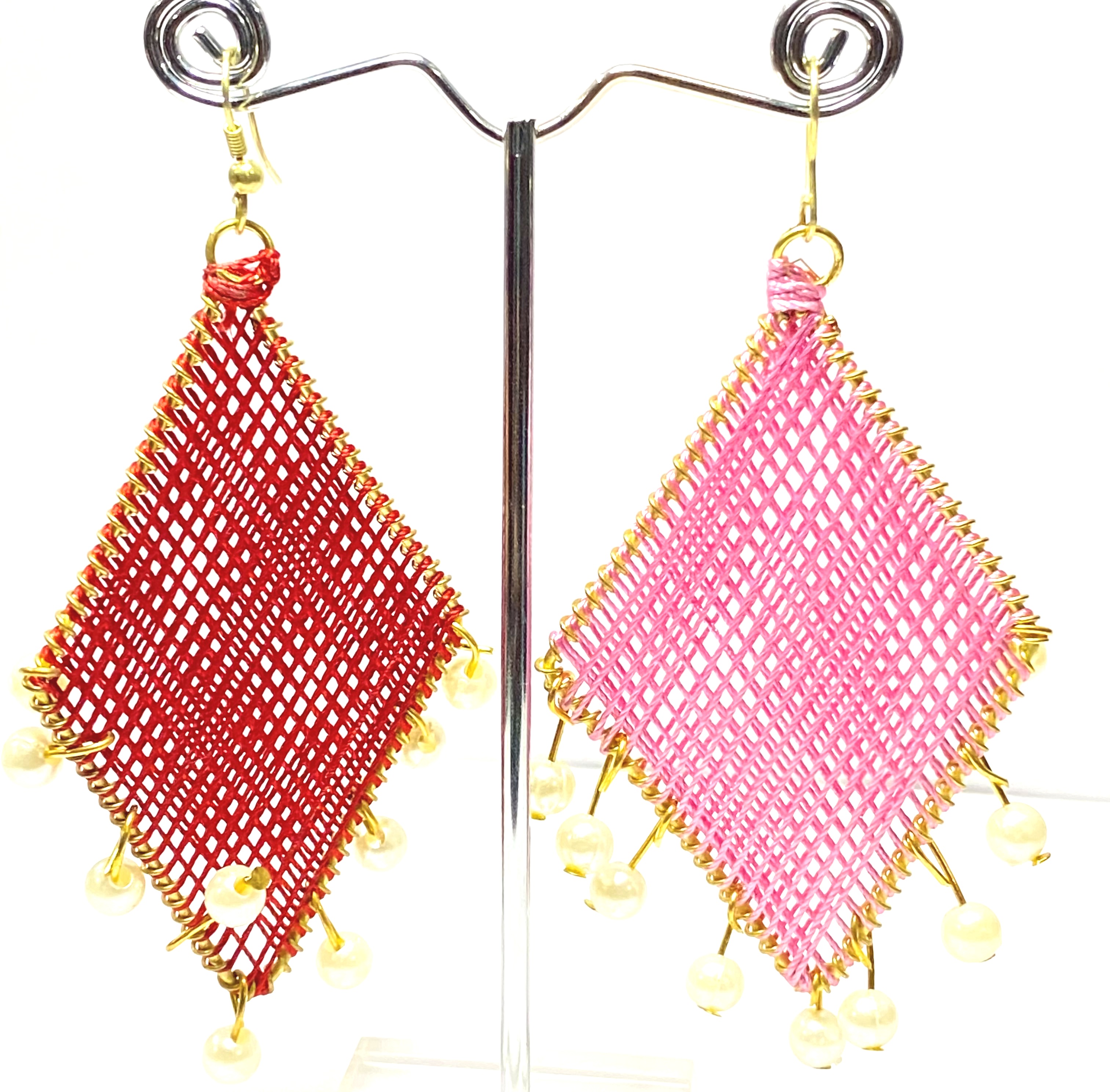 Buy University Trendz Handmade Circle Hot Seed Beads Pink Hoops Earrings  for Women  Girls at Amazonin